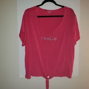 Cute Hot Pink bebe 3X Diamond Studded Shirt